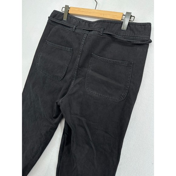 Ulla Johnson Sabi Jeans Womens Size 10 Black Tie Waist Crop Roll Cuff Pockets - Picture 4 of 11